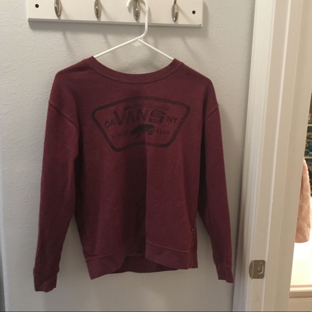 Vans Maroon Long Sleeve Shirt With Vans Print S💕